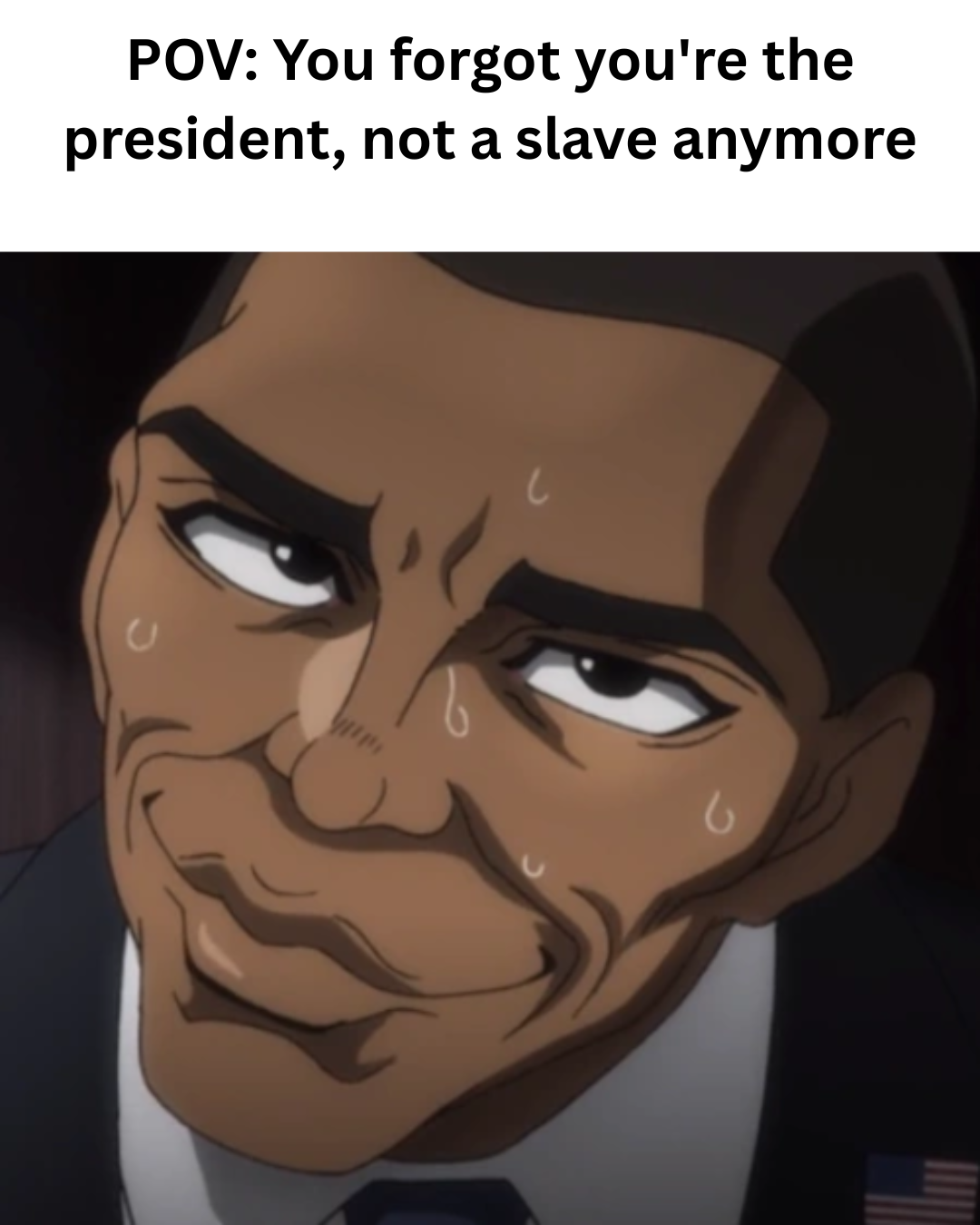 POV: you forgot you're the president, not a slave anymore
